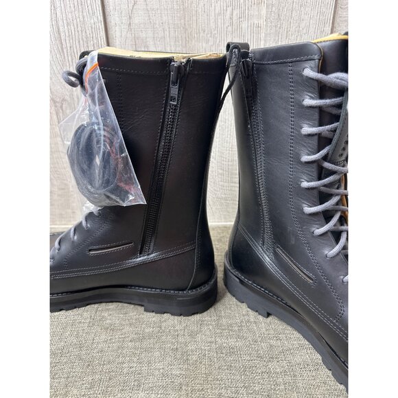 Sperry x John Legend Mens Sz 10 Tall Black Leather Lace-Up Boots w/ Side Zipper - Picture 5 of 11
